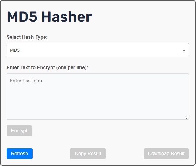 hash md5 generator - Free Online Tool